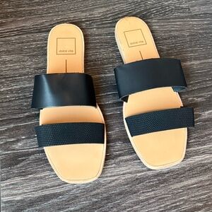 NEW Dolce Vita Black and Tan Women's Slide Sandals